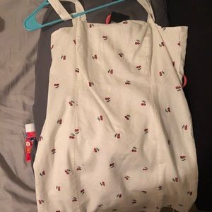 White dress with cherries